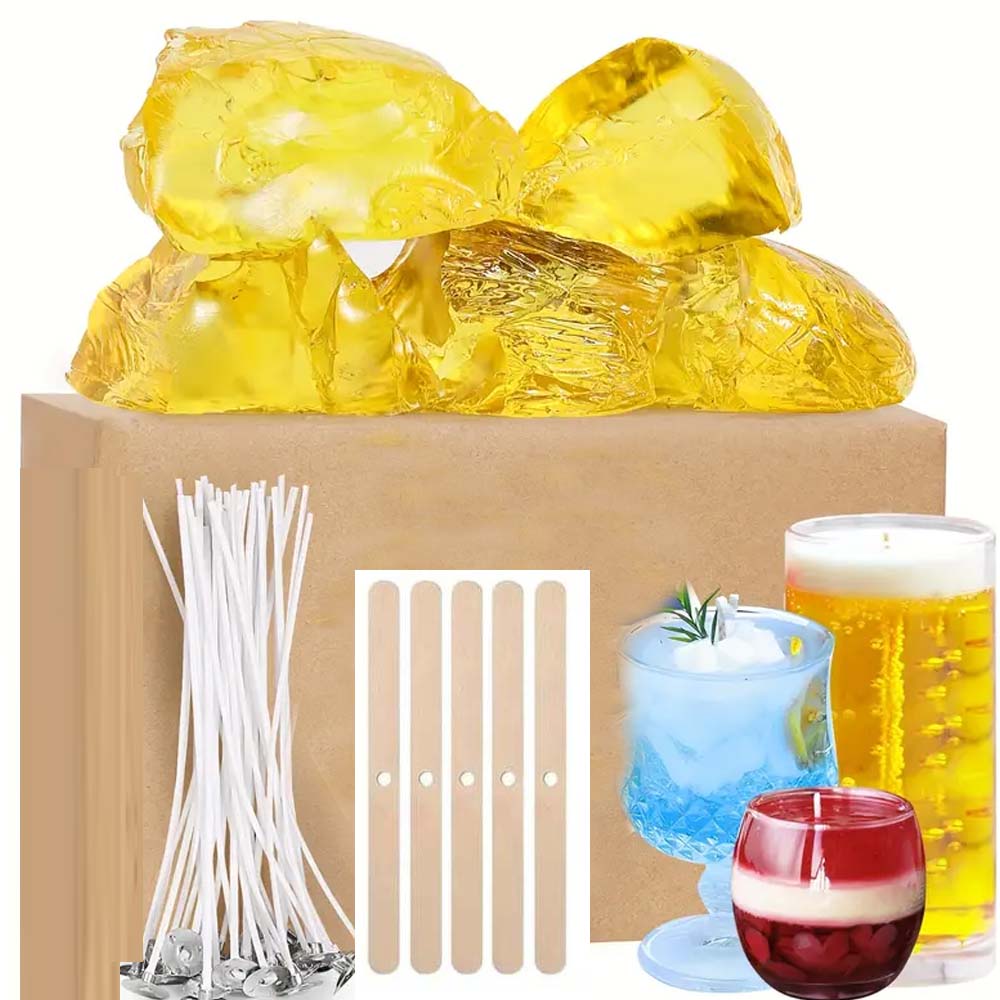 Wooden Wick Candle - 200 g gelbes, transparentes Gel-Geleewachs für