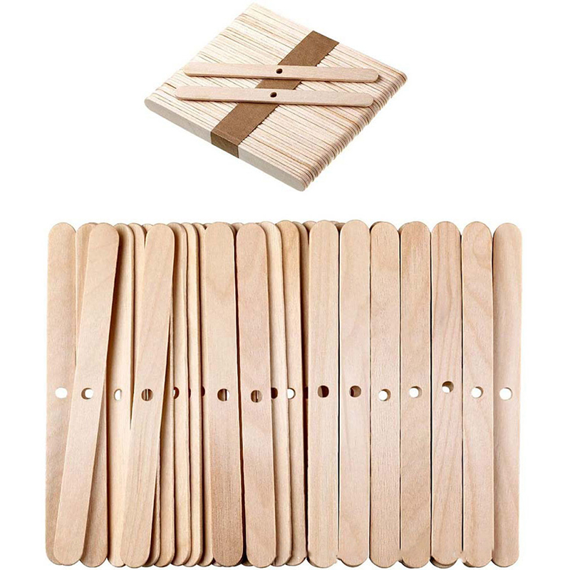 Wooden Wick Candle - ● 50 Stück Holz-Kerzendochthalter Kerzenstangenhalter für