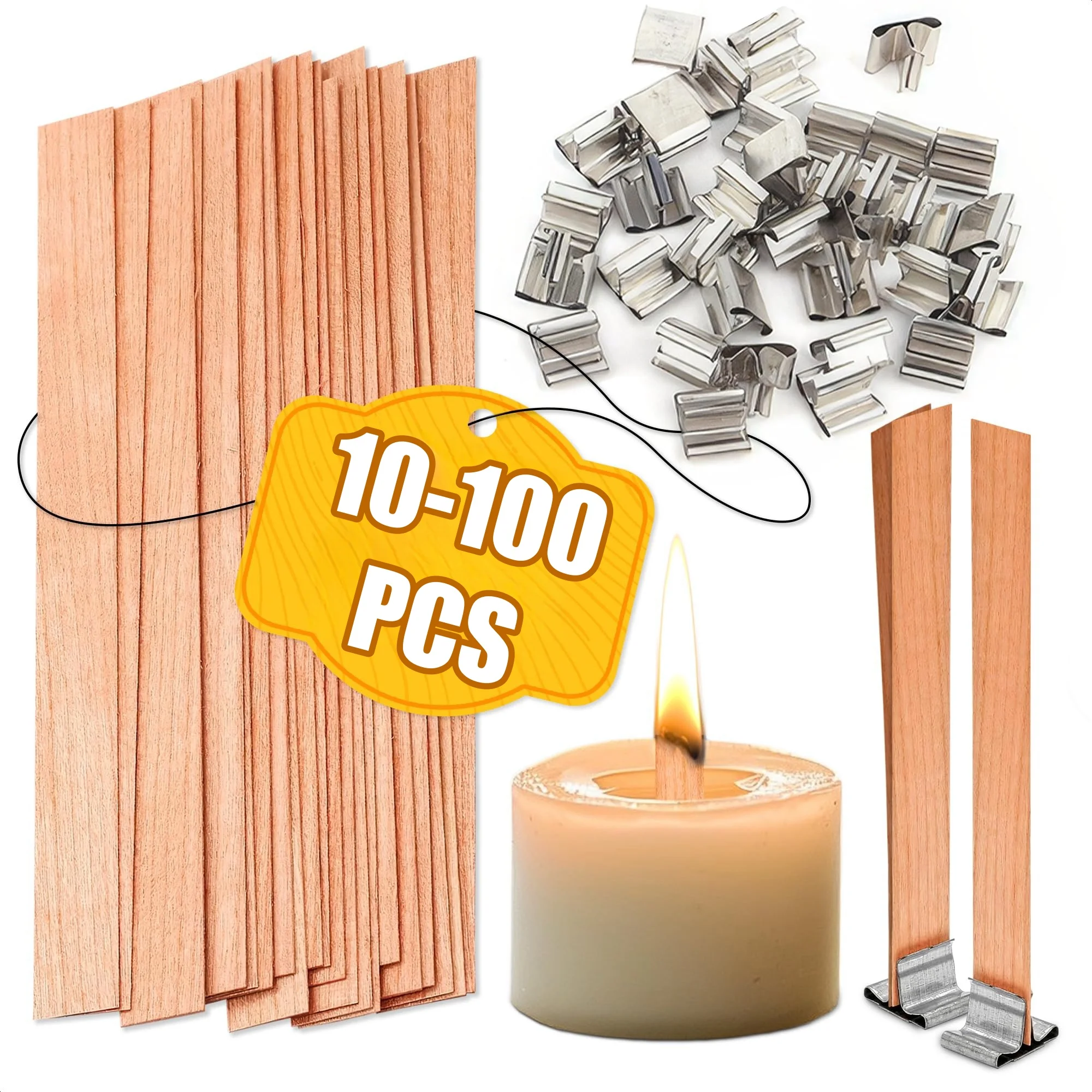 Wooden Wick Candle - Handgemachte Sojawachskerze aus Holz Docht DIY
