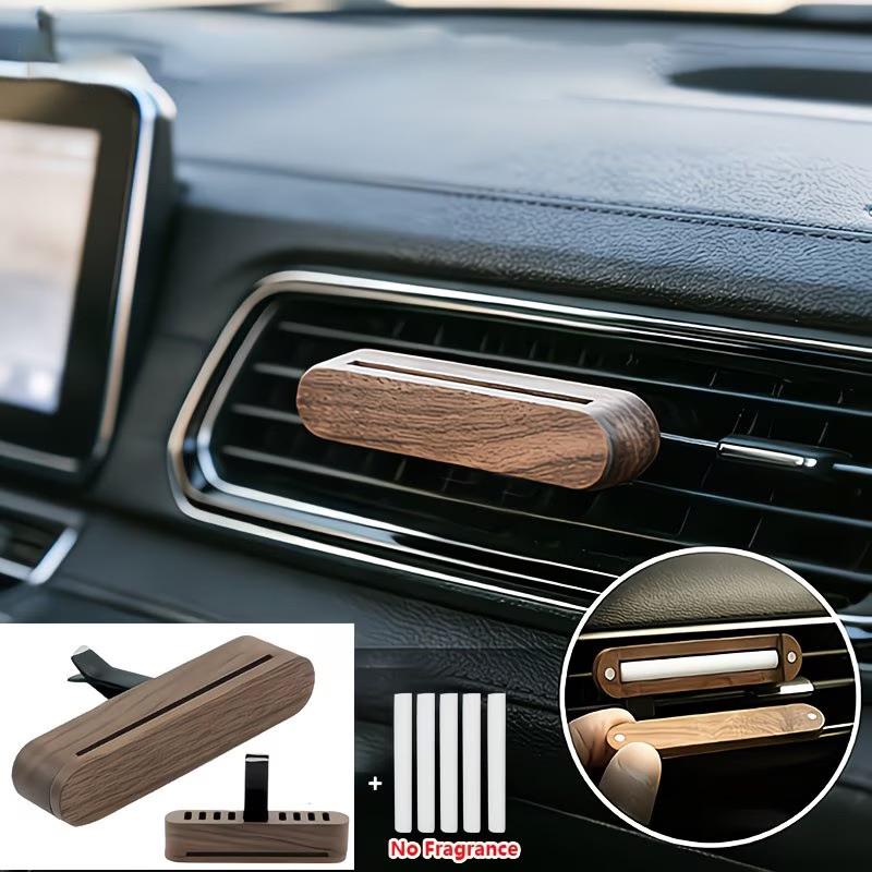 Home Fragrance Diffuser Refills - Nachfüllbarer Holz-Autoduftspender zum Anklemmen, Langanhaltender Duft