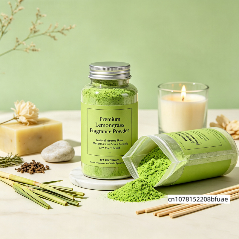 Home Fragrance Lemongrass - Hochwertiges Zitronengras-Duftpulver, Natürliches Aroma-Rohmaterial für Seifenherstellung,