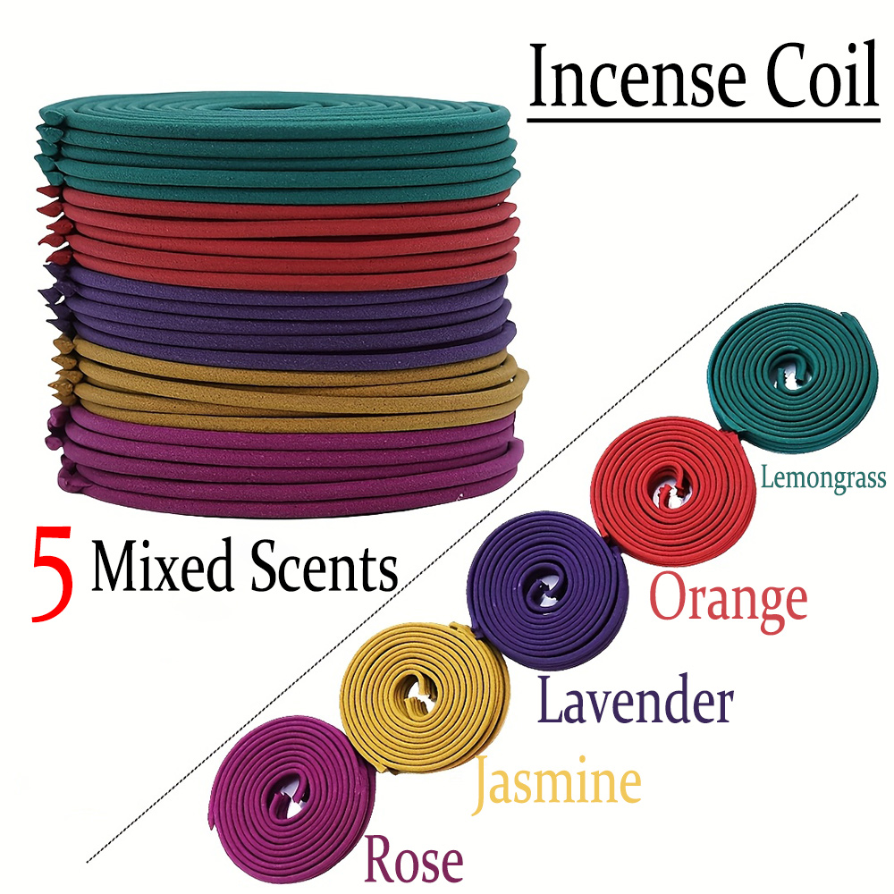Home Fragrance Jasmine & Yuzu Porcelain Diffuser - Hochwertiges klassisches Spiral-Räucherstäbchen-Set, 6. Handgefertigter Spulen-Räucherstäbchen