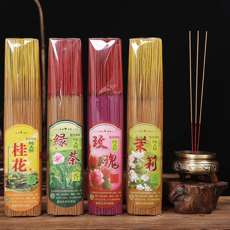 Smokeless Incense Stick - Natürlicher rauchfreier Sandelholz-Bambusstäbchen-Räucherstäbchen, buddhistische Bügel, Familienanbetung,